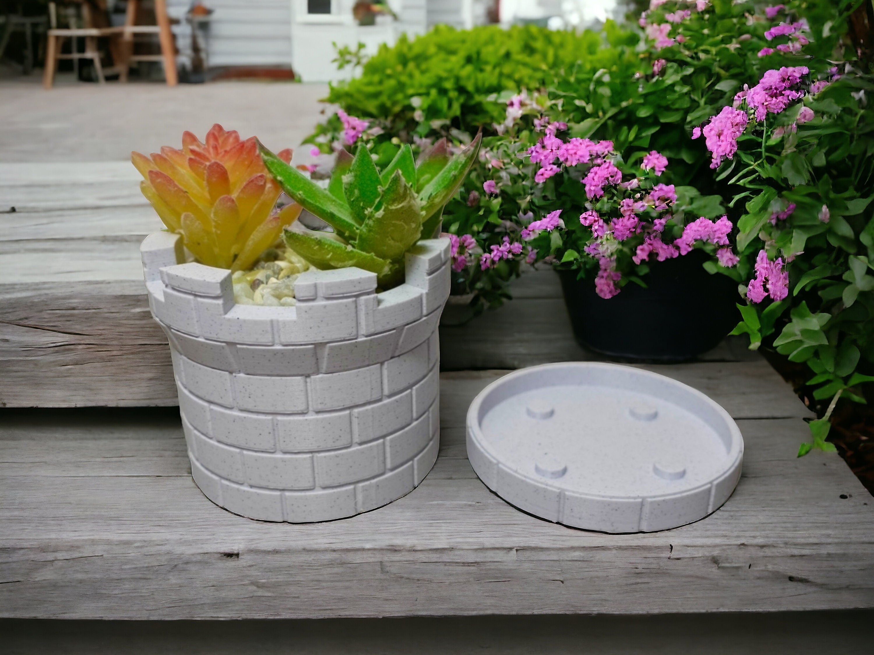 Castle Plant Pot – 3D Printed Decorative Planter