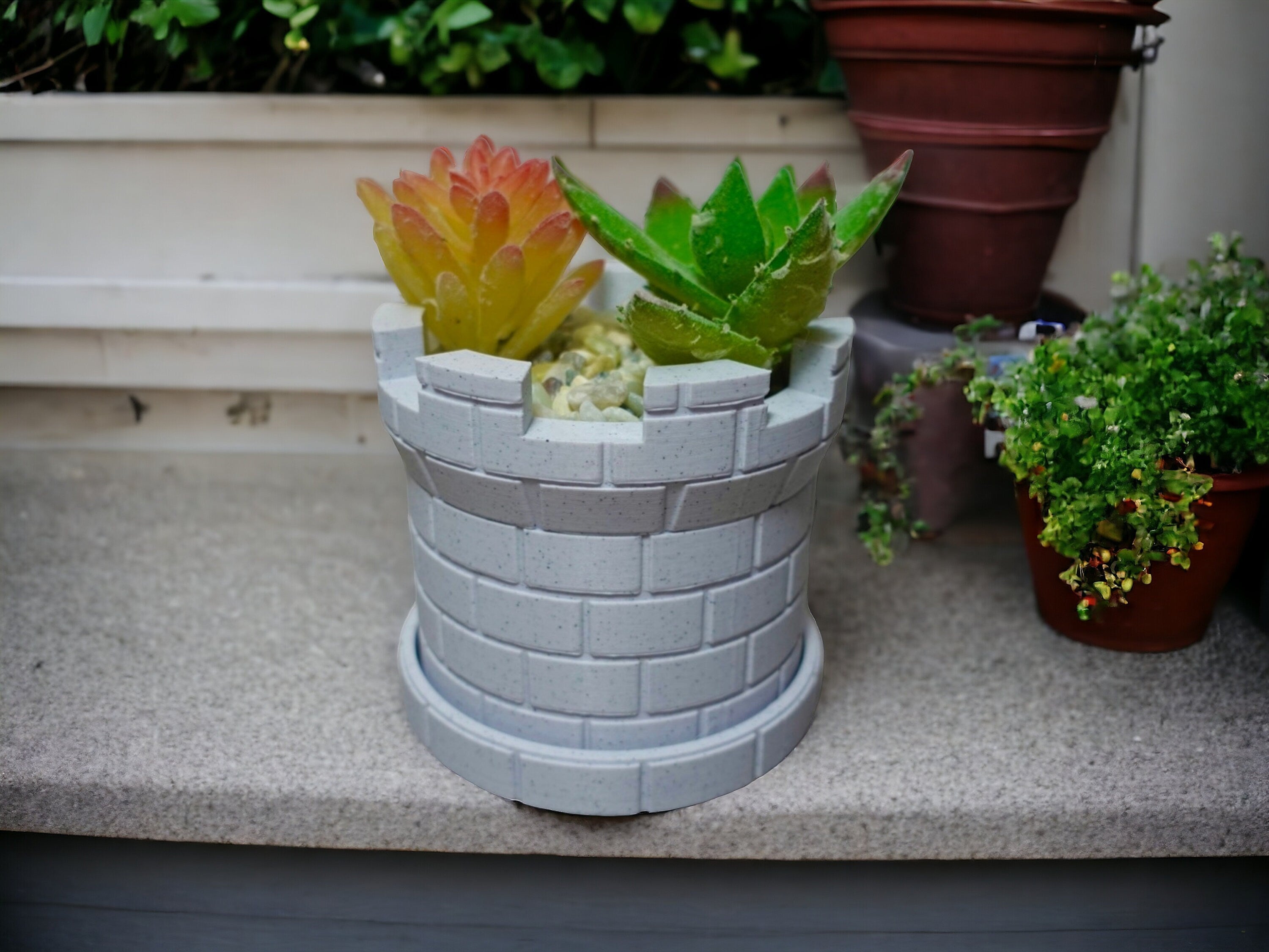 3D Printed Castle Plant Pot