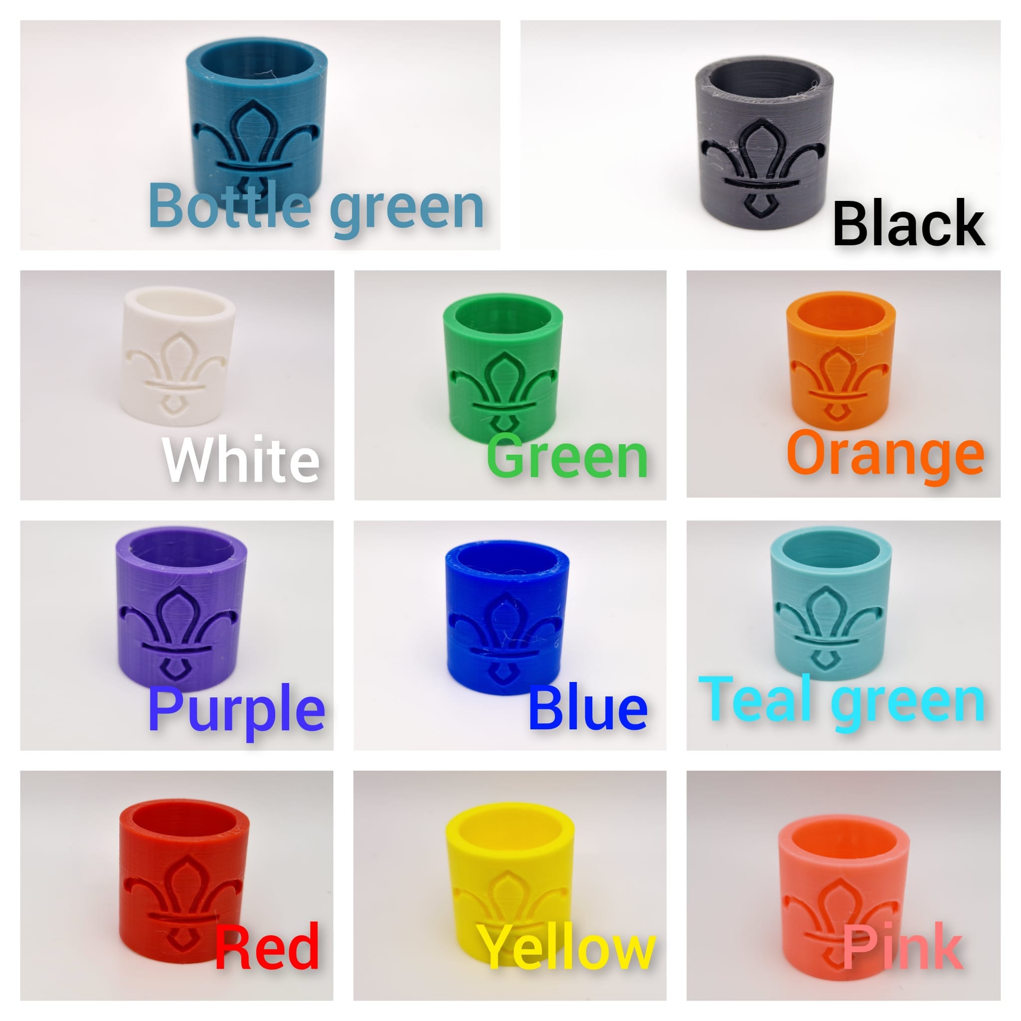 3D printed Oval Scout Woggle - made from biodegradable Plastic - 10+ colours available