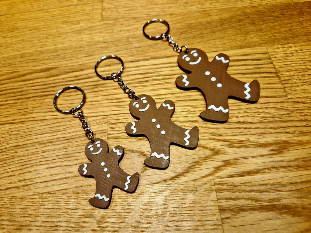3D Printed Gingerbread Man Keyring – Festive Holiday Charm