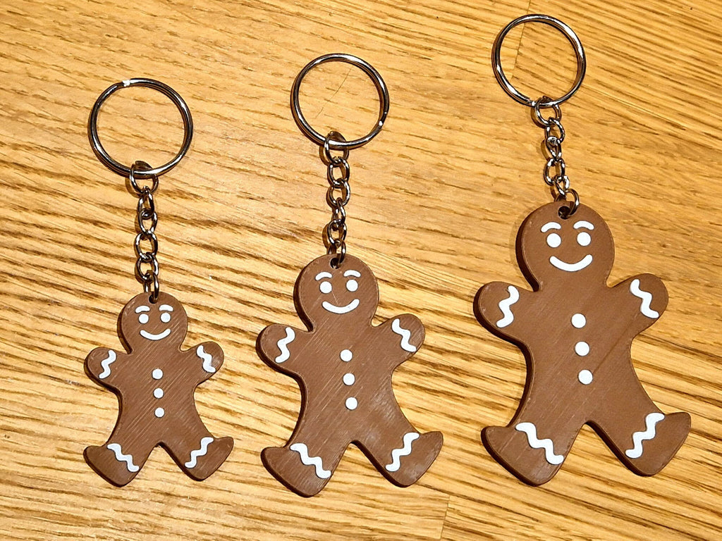 3D Printed Gingerbread Man Keyring – Festive Holiday Charm