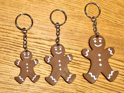 3D Printed Gingerbread Man Keyring – Festive Holiday Charm