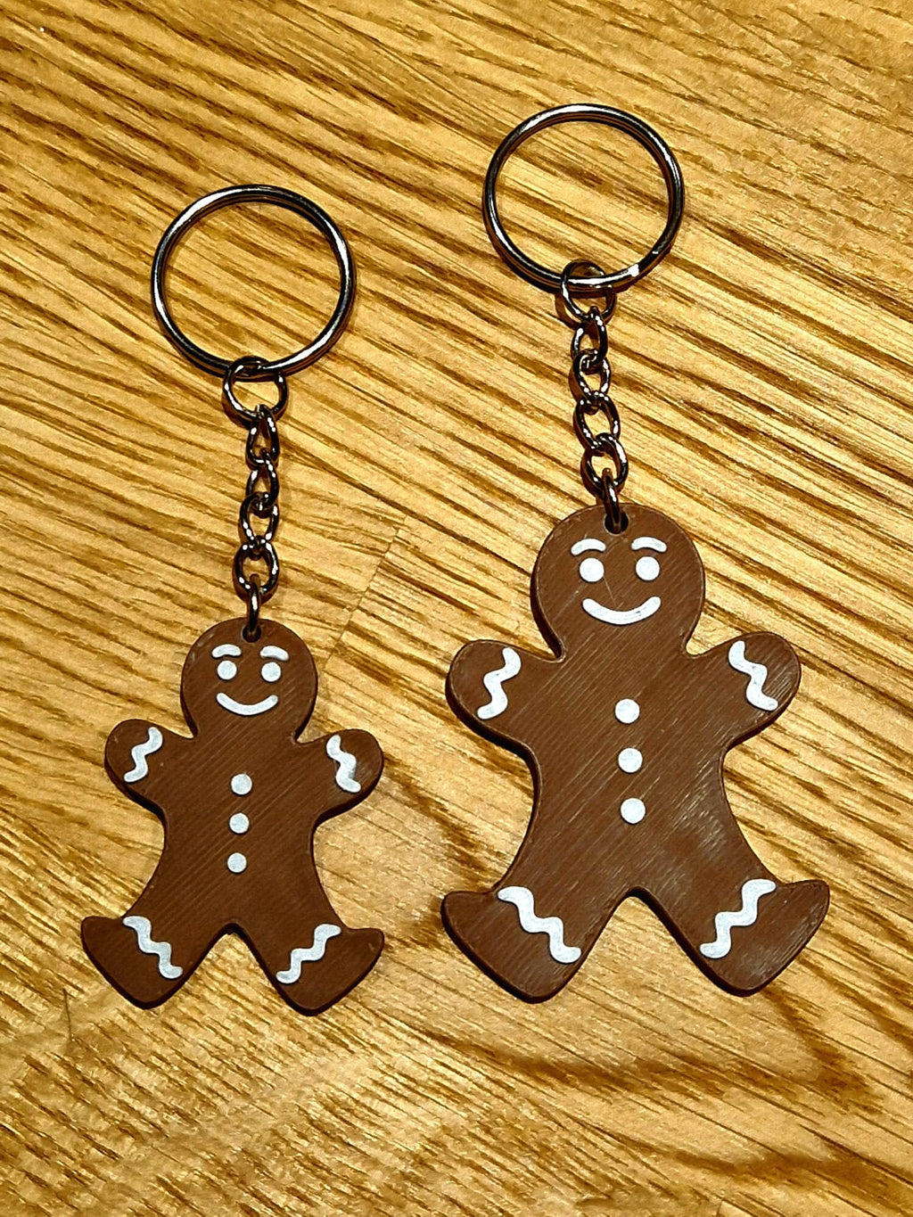3D Printed Gingerbread Man Keyring – Festive Holiday Charm