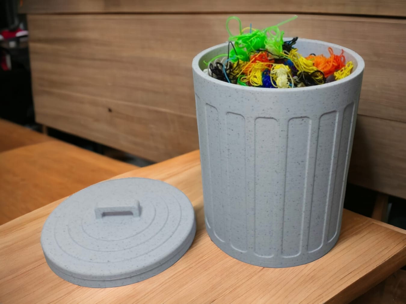 Mini Trashcan 3d printed Desk Organiser Bin customisable colours available
