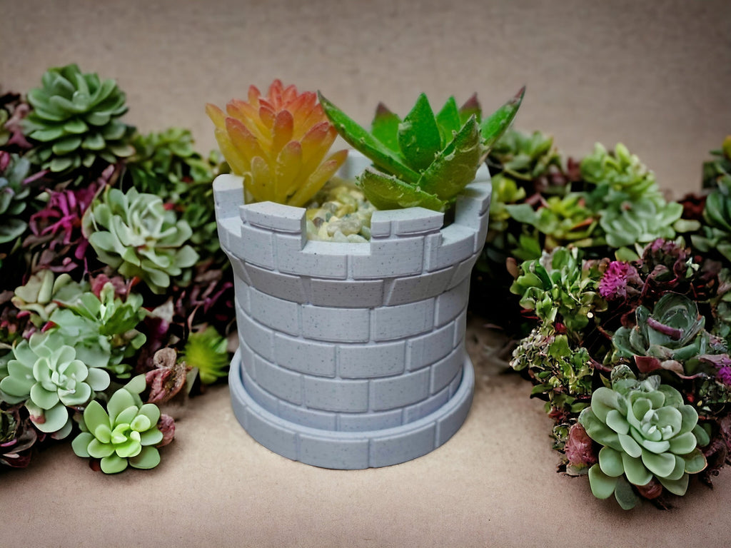 3D Printed Castle Plant Pot