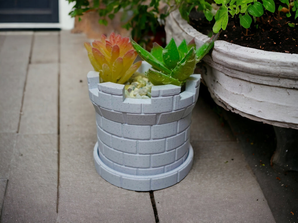 3D Printed Castle Plant Pot
