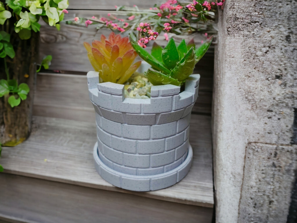 3D Printed Castle Plant Pot