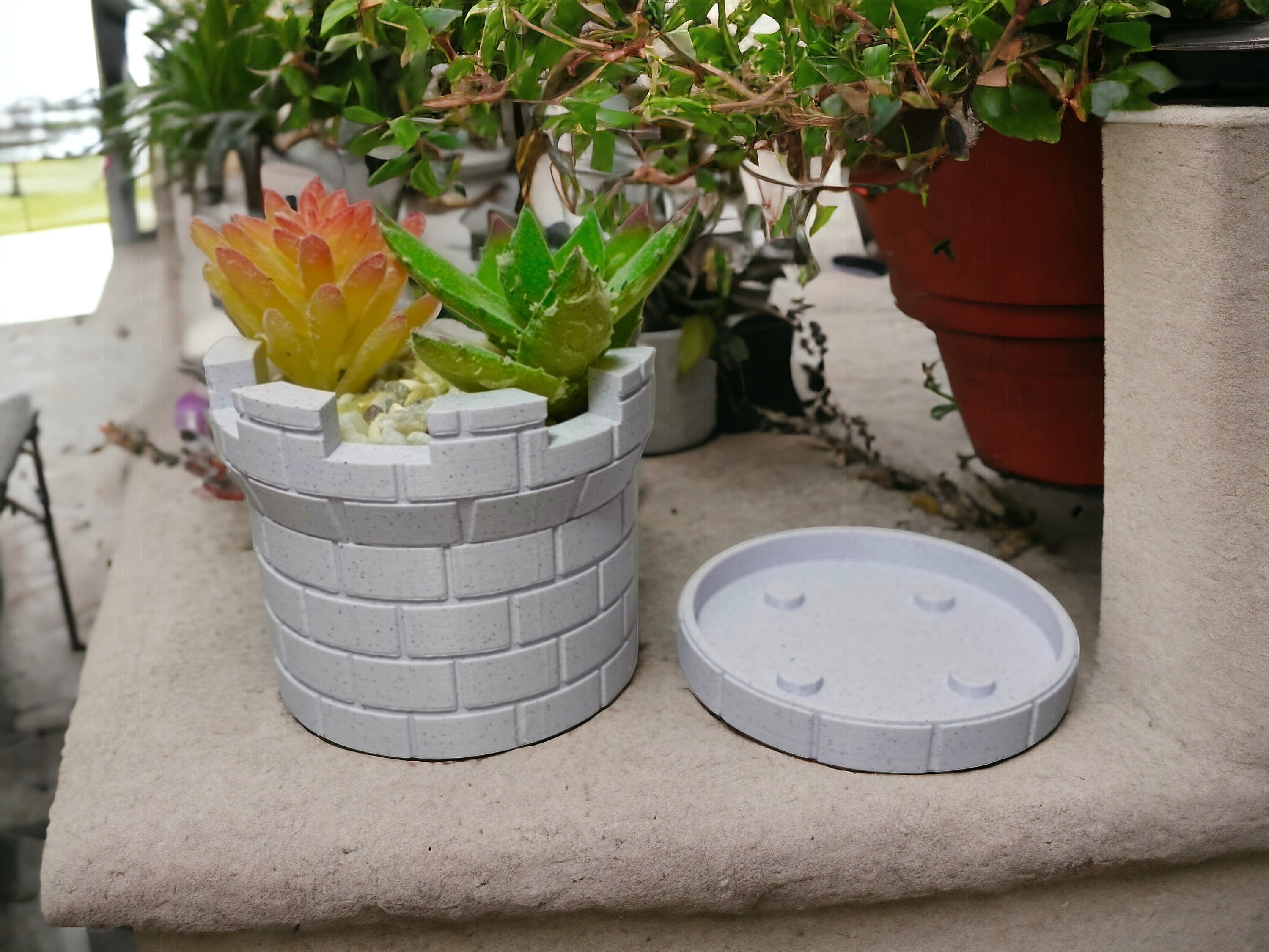 3D Printed Castle Plant Pot