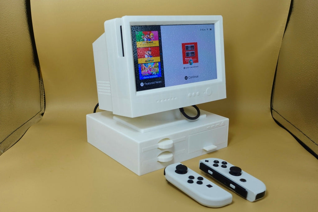Retro Computer Nintendo Switch Stand - Vintage Gaming Display for Original & OLED Models - Great Gift for Gamers