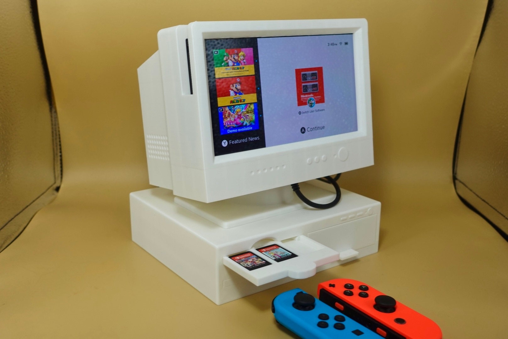 Retro Computer Nintendo Switch Stand - Vintage Gaming Display for Original & OLED Models - Great Gift for Gamers