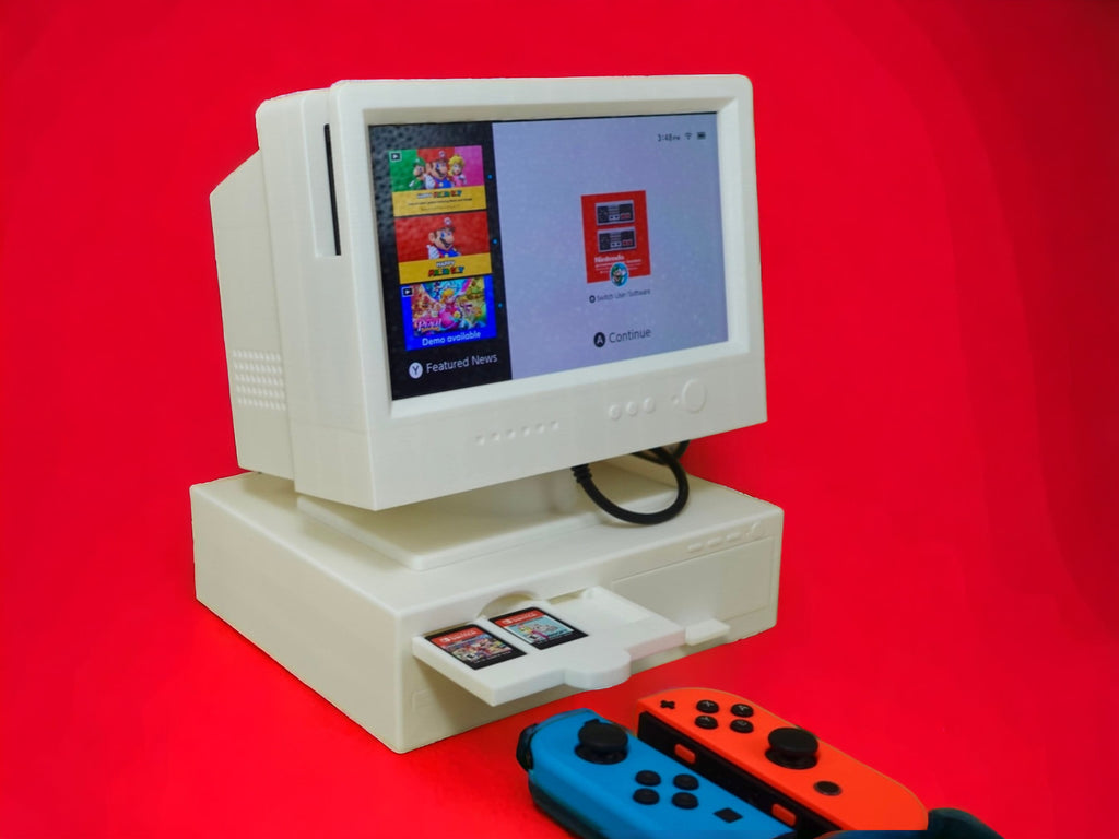 Retro Computer Nintendo Switch Stand - Vintage Gaming Display for Original & OLED Models - Great Gift for Gamers