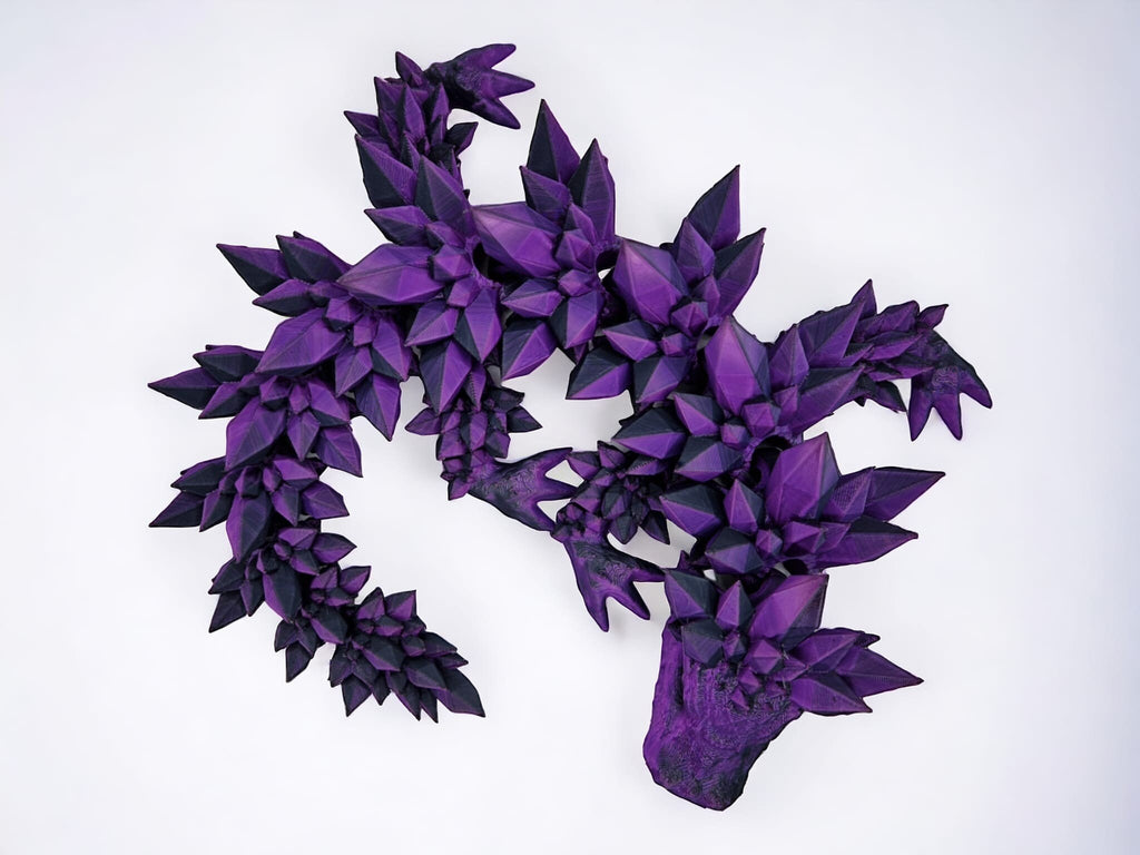 Articulated Spiky Dragon: 3D Printed Fidget Toy, Dual Colour