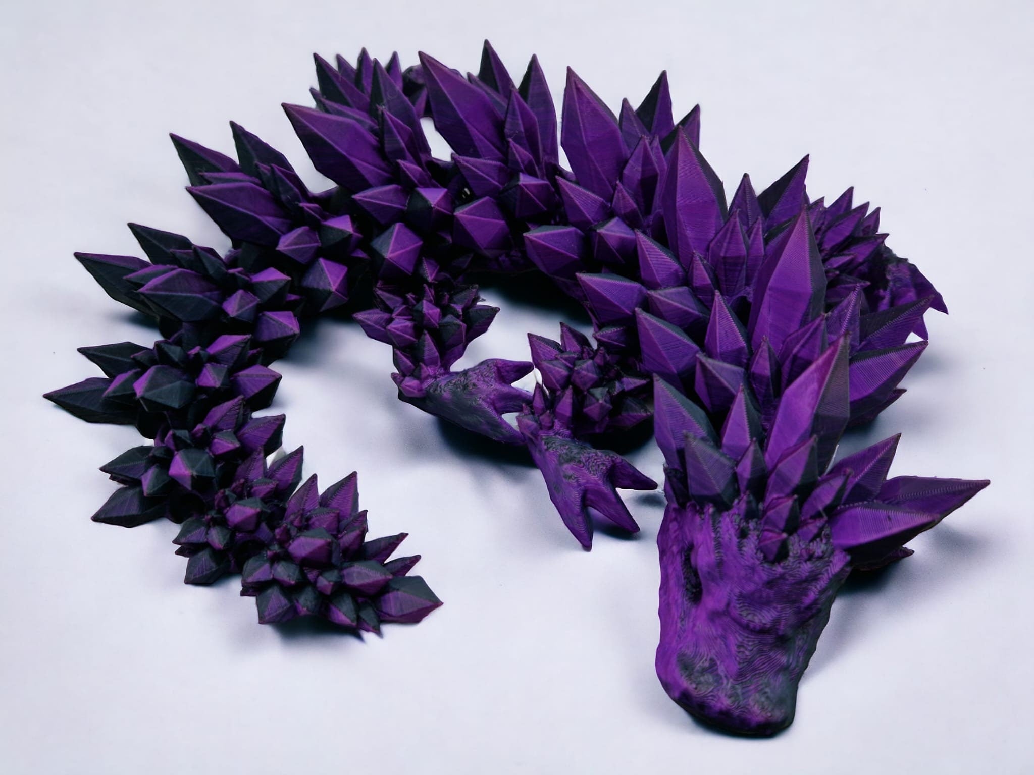Articulated Spiky Dragon: 3D Printed Fidget Toy, Dual Colour