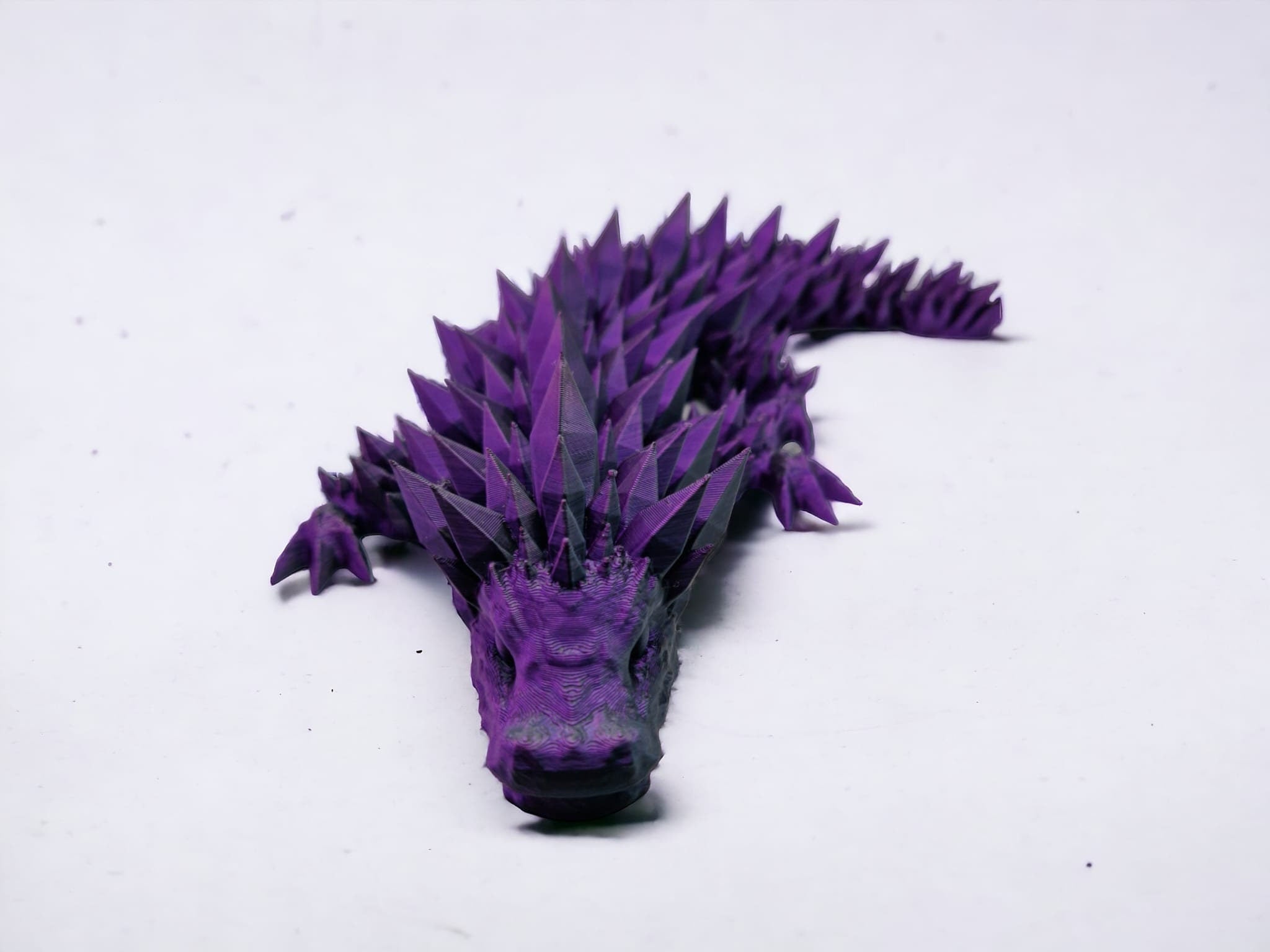 Articulated Spiky Dragon: 3D Printed Fidget Toy, Dual Colour