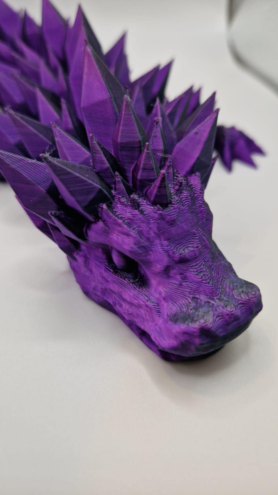 Articulated Spiky Dragon: 3D Printed Fidget Toy, Dual Colour