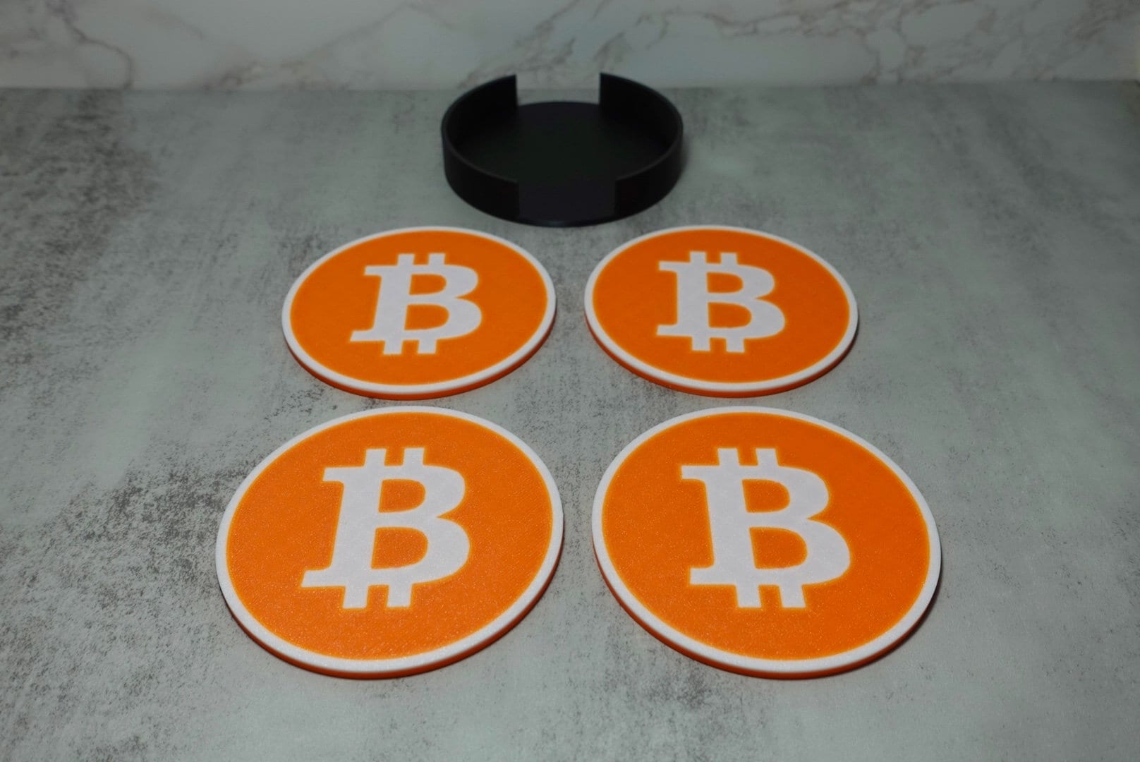 Keep your tables protected in style with this set of 4 bitcoin coasters, a must-have for any cryptocurrency enthusiast.