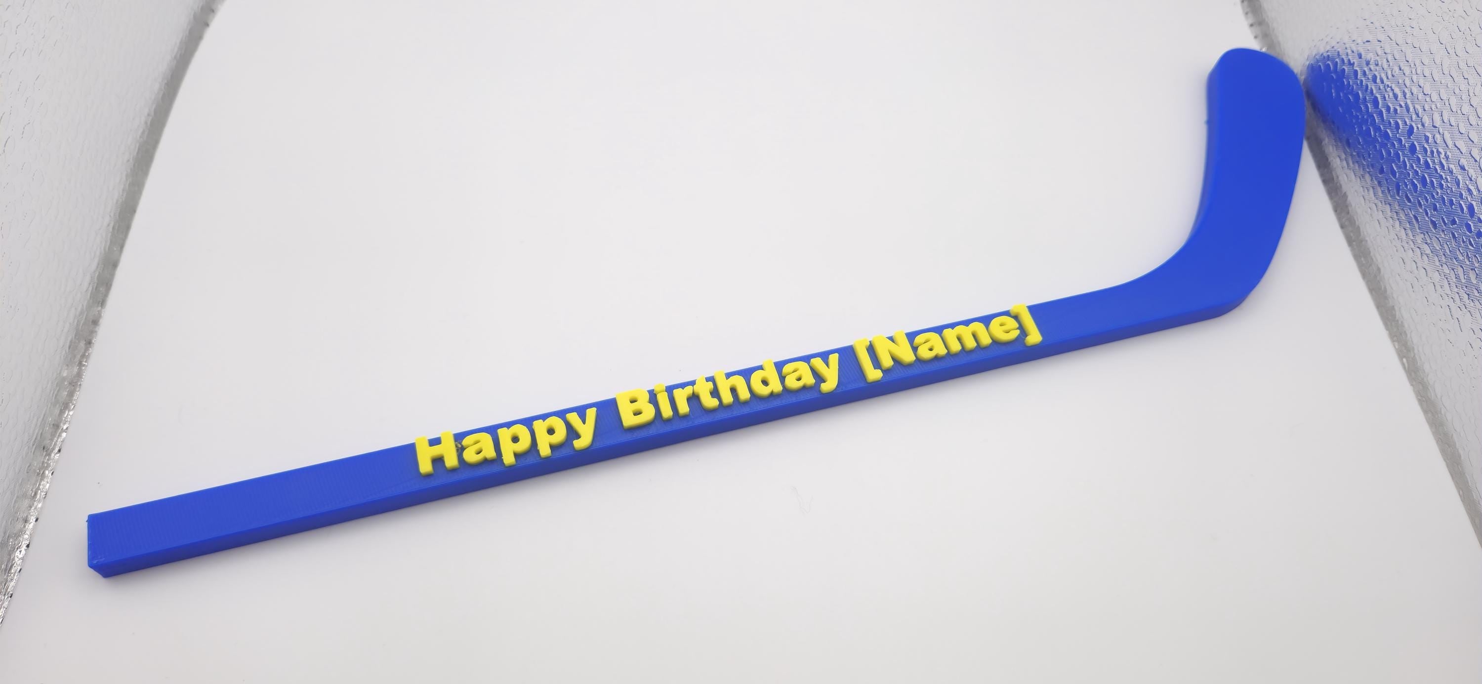 Personalized Mini Ice Hockey Stick 3D Printed with Custom Name & Number
