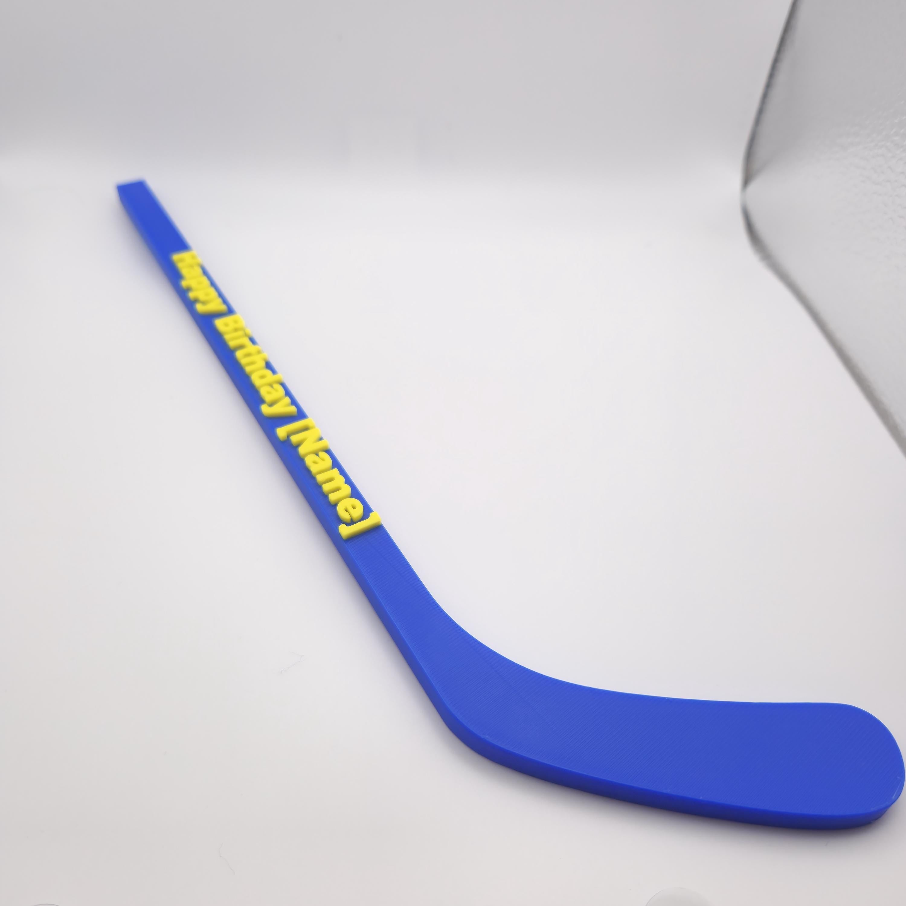 Personalized Mini Ice Hockey Stick 3D Printed with Custom Name & Number