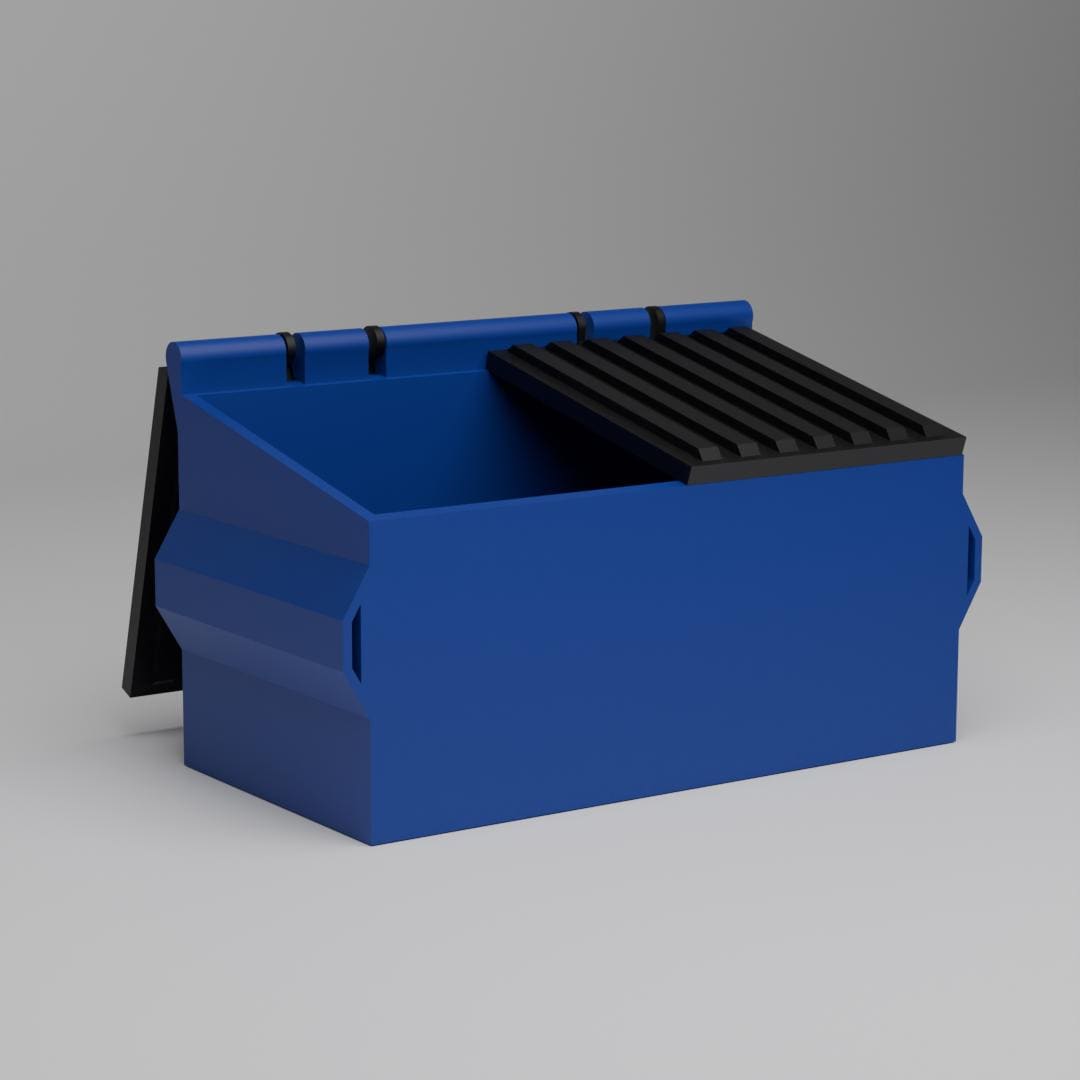 Mini Desktop Dumpster Organiser - Fun 3D Printed Trashcan for Office Desk Decor
