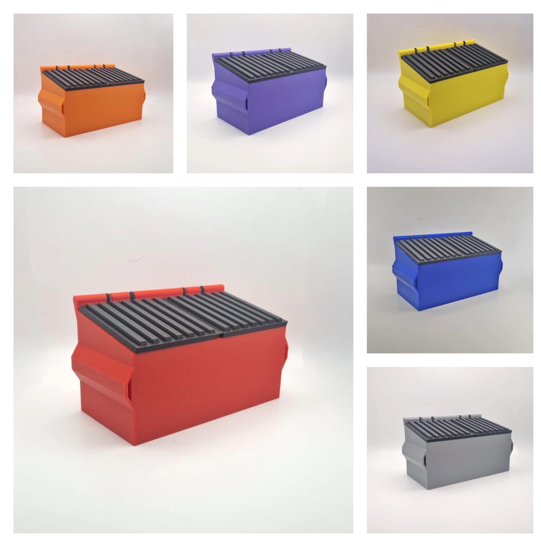 Mini Desktop Dumpster Organiser - Fun 3D Printed Trashcan for Office Desk Decor