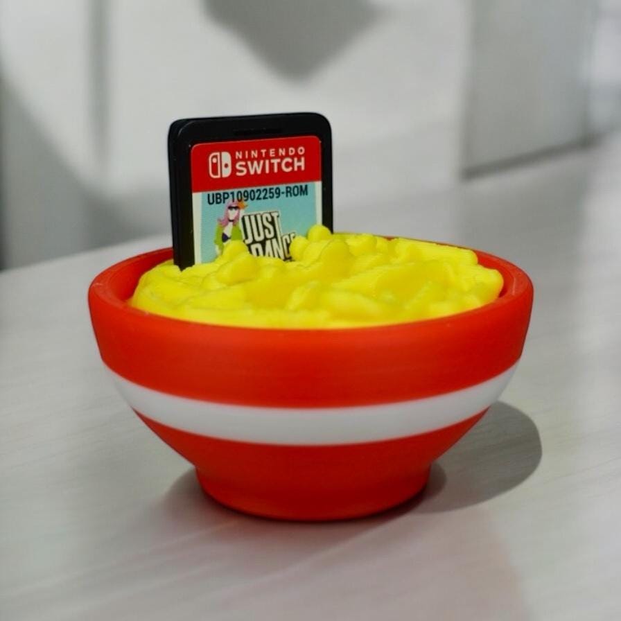 Noodle Bowl Nintendo Switch Game Holder: 3D Printed Desk Organizer
