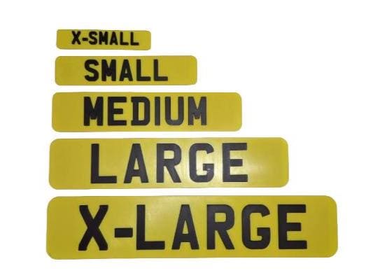 Personalised Mini License Plate – Custom UK Style, Larger Size Options Available