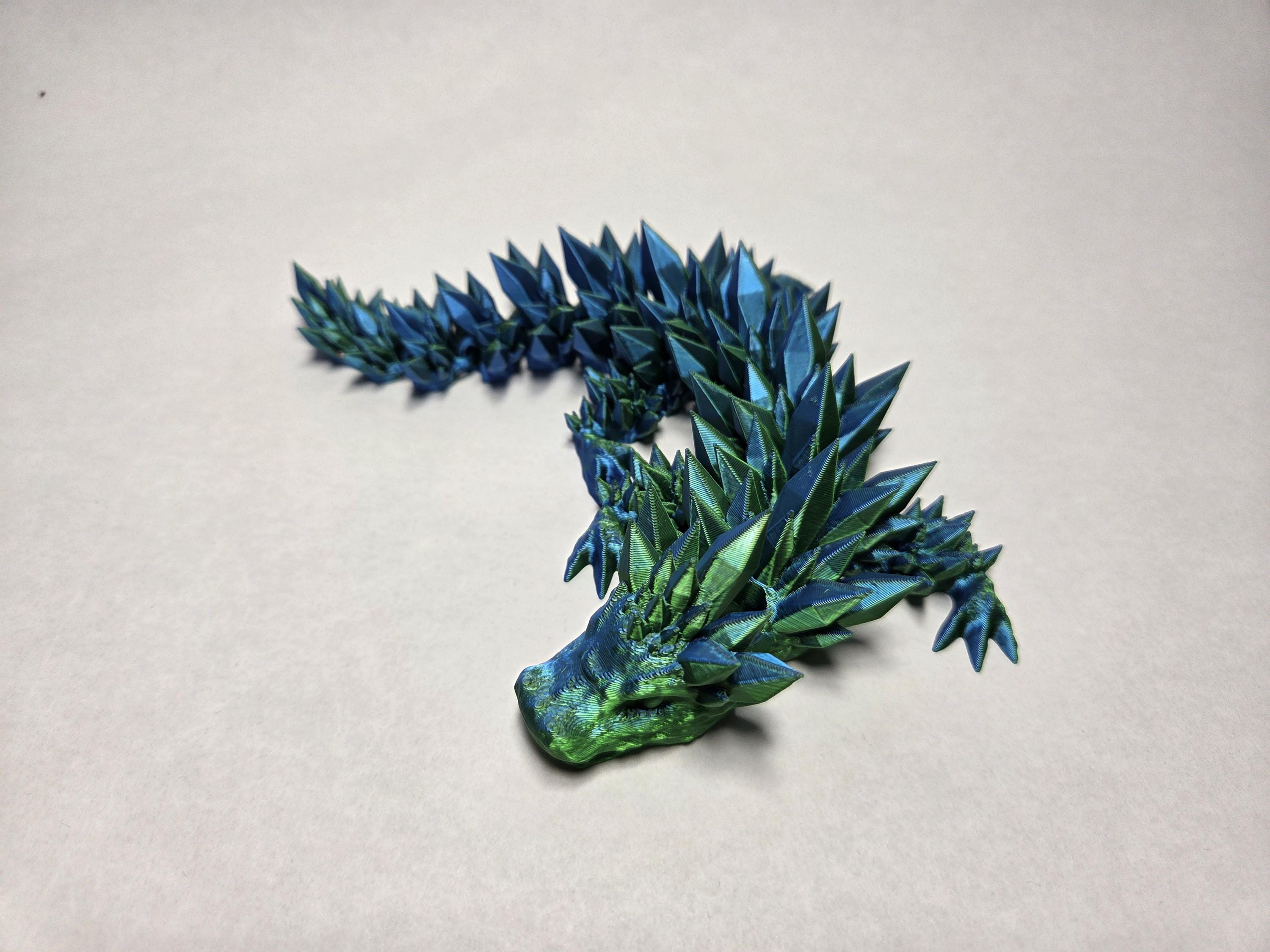 Articulated Spiky Dragon: 3D Printed Fidget Toy, Dual Colour