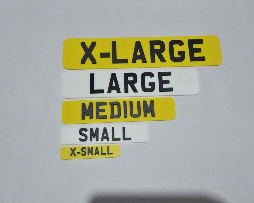 Personalised Mini License Plate – Custom UK Style, Larger Size Options Available