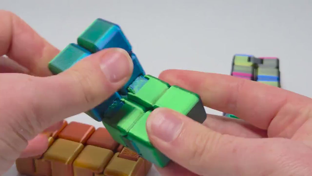 Infinity Fidget Cube - Stress Relief 3D Printed Sensory Toy for Kids and Adults