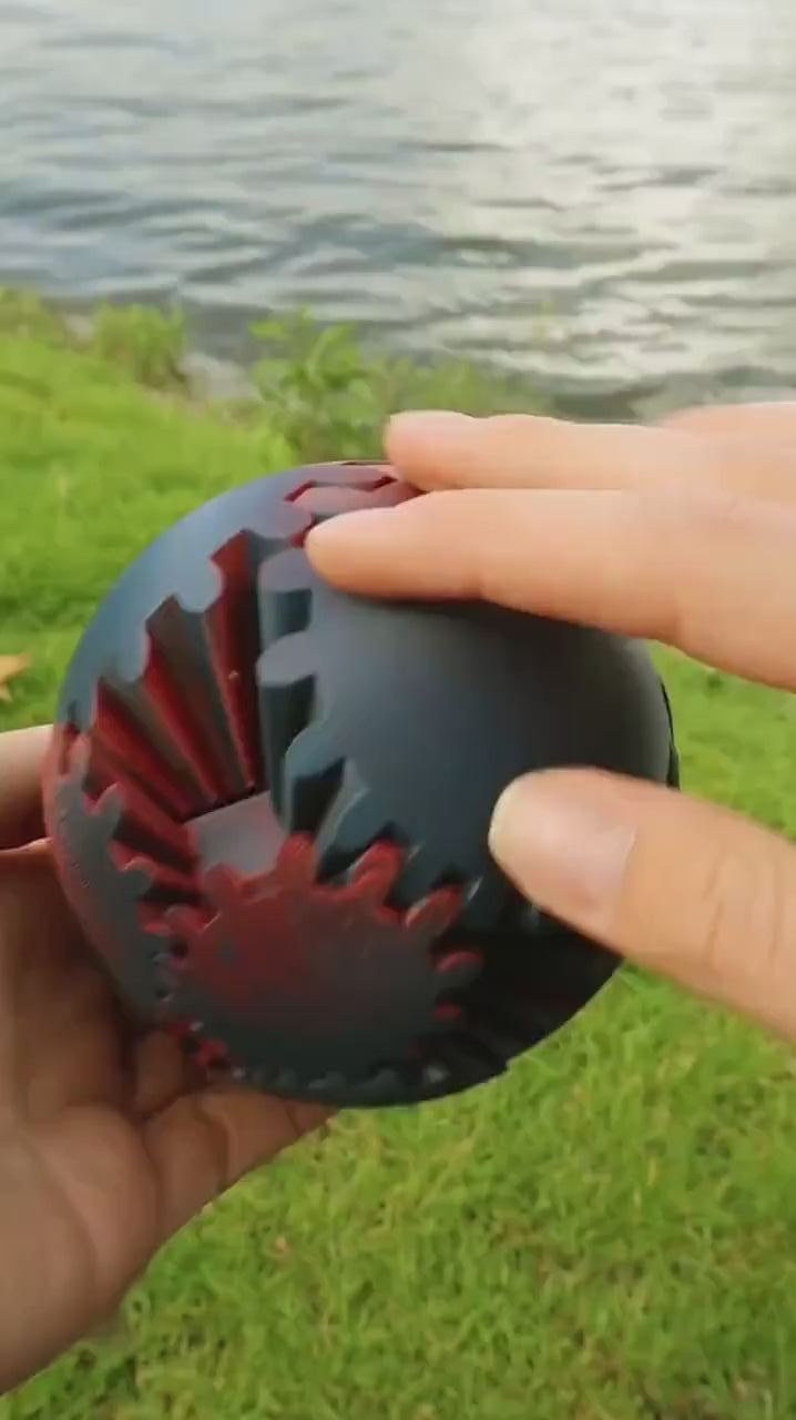 3D Printed Gear ball Fidget Toy – Stress Relief for Adults & Kids
